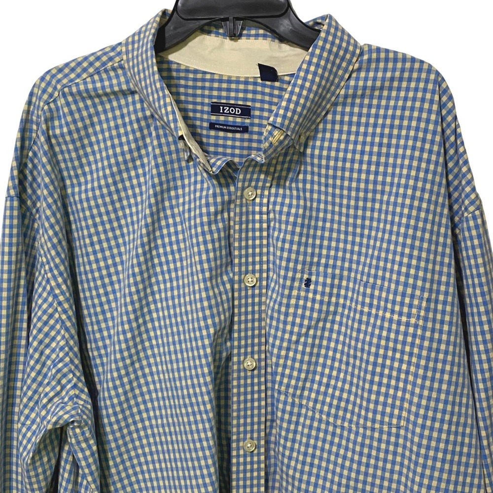 IZOD Mens Long Sleeve Plaid Button Down Shirt 3XL Preppy Ivy League Country Club